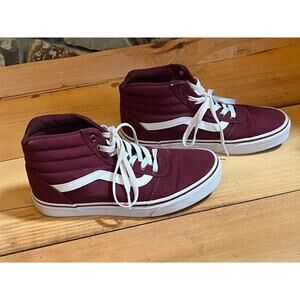 Vans Off The Wall Maroon Mid Top Sneakers - Women's Size 8